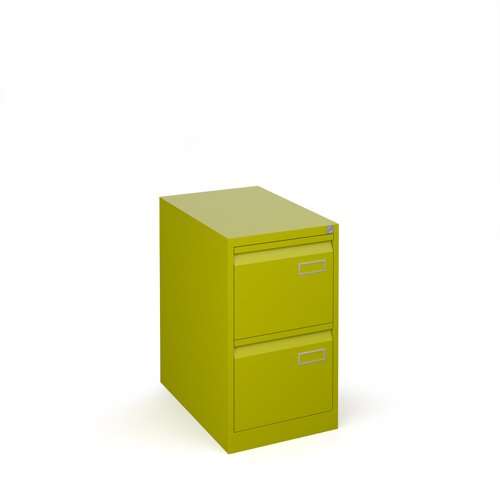 Bisley steel 2 drawer public sector contract filing cabinet 711mm high - green