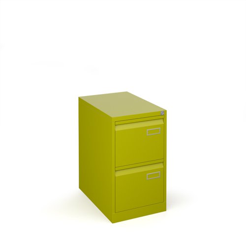 Bisley steel 2 drawer public sector contract filing cabinet 711mm high - green | BPSF2GN | Bisley