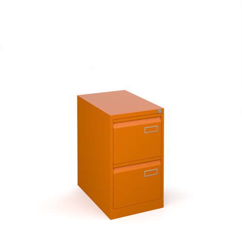 Bisley steel 2 drawer public sector contract filing cabinet 711mm high - orange (Made-to-order 4 - 6 week lead time)