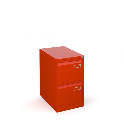Bisley steel 2 drawer public sector contract filing cabinet 711mm high - red