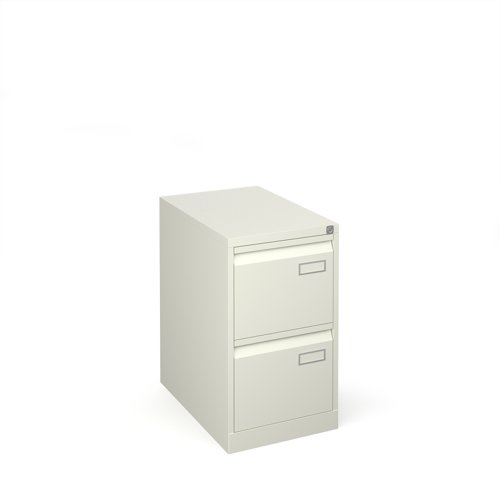 Bisley steel 2 drawer public sector contract filing cabinet 711mm high - white