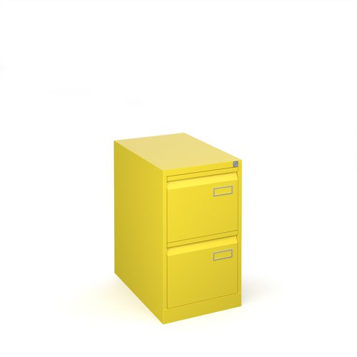 Bisley steel 2 drawer public sector contract filing cabinet 711mm high - yellow