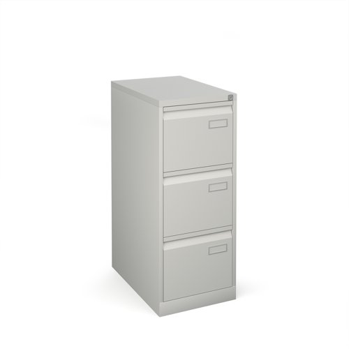 Bisley Steel 3 Drawer Public Sector Contract Filing Cabinet 1016mm High Goose Grey Made To Order 4 6 Week Lead Time