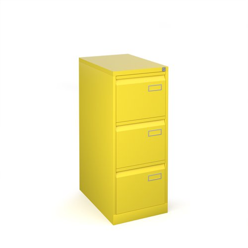 Bisley steel 3 drawer public sector contract filing cabinet 1016mm high - yellow (Made-to-order 4 - 6 week lead time)