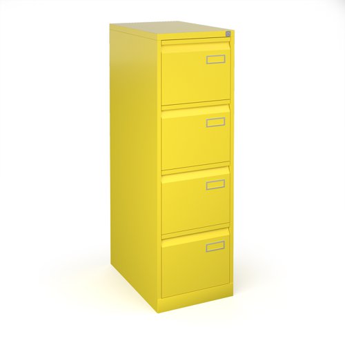 Bisley steel 4 drawer public sector contract filing cabinet 1321mm high - yellow (Made-to-order 4 - 6 week lead time)