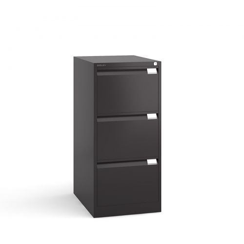Bisley 3 drawer BS filing cabinet 1016mm - black