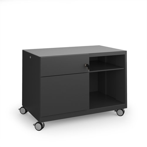 Bisley steel caddy left hand storage unit 800mm - black (Made-to-order 4 - 6 week lead time)