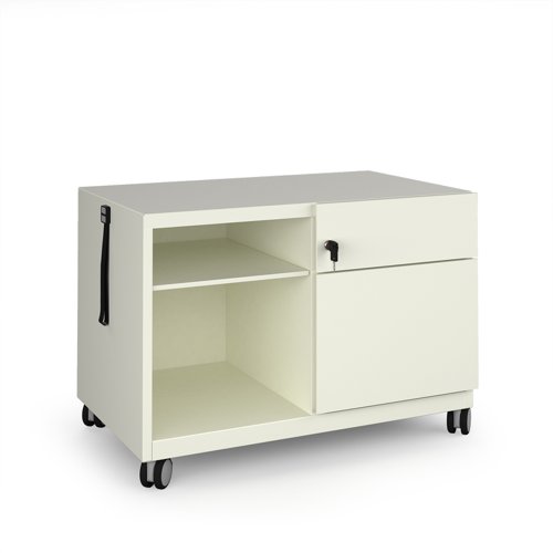 Bisley steel caddy right hand storage unit 800mm - white (Made-to-order 4 - 6 week lead time)