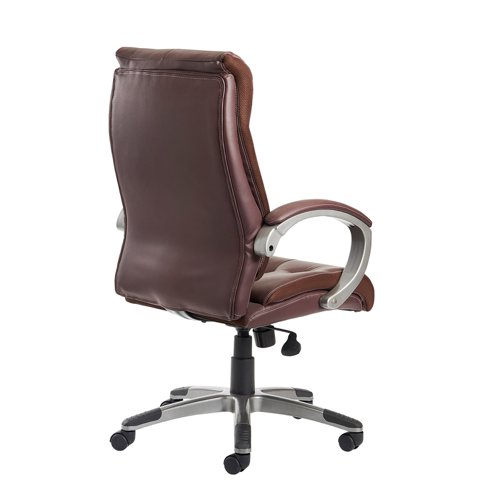 CAT300T1 Catania high back managers chair - brown leather faced