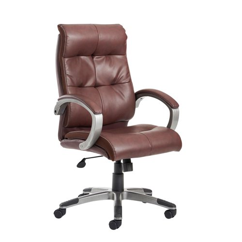 Catania high back managers chair - brown leather faced Dams International