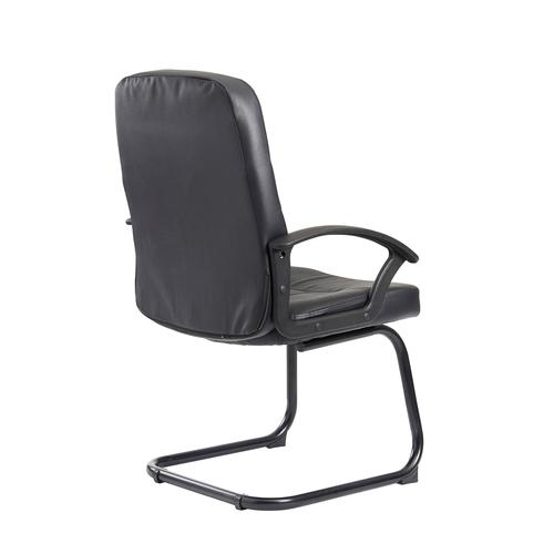 Cavalier executive visitors chair - black leather faced