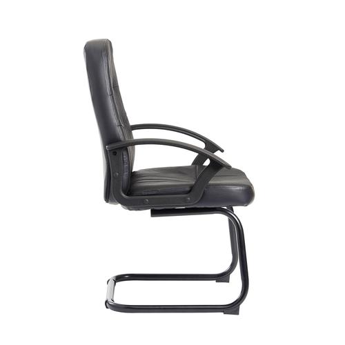 Cavalier executive visitors chair - black leather faced