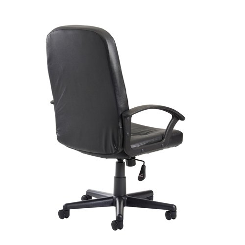 Cavalier High Back Managers Chair Black Leather Faced