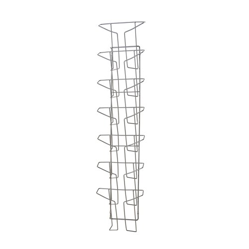 Cass wall mounted steel & wire display unit 7x A4 compartments - Silver