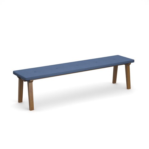 Crew upholstered dining bench 1800mm with three buttons and oak legs