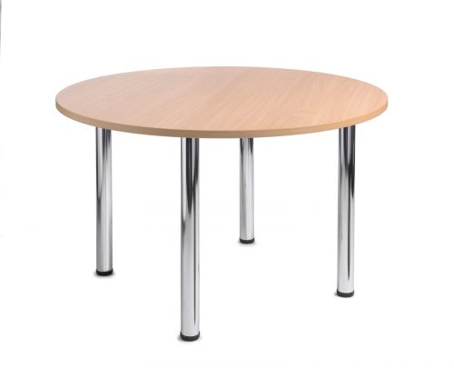 Turin round table with chrome legs 1000mm - beech