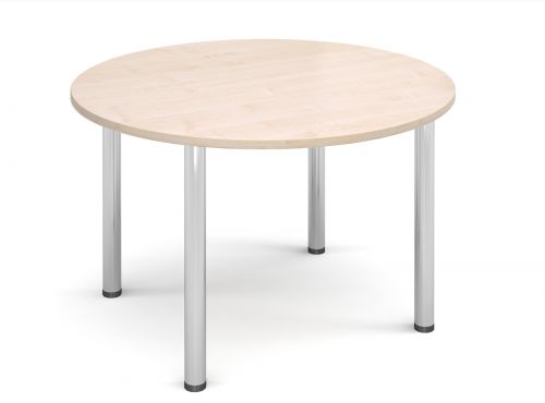 Turin round table with chrome legs 1000mm - maple