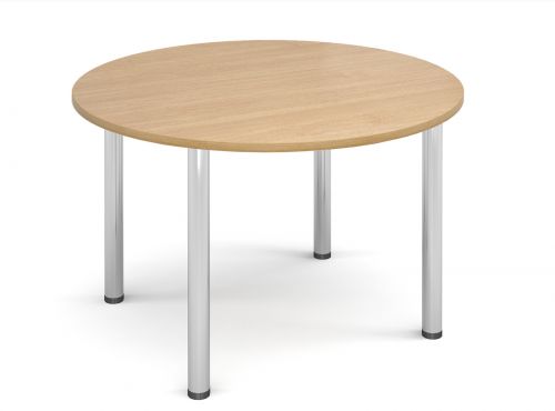 Turin round table with chrome legs 1000mm - oak