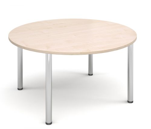 Turin round table with chrome legs 1200mm - maple