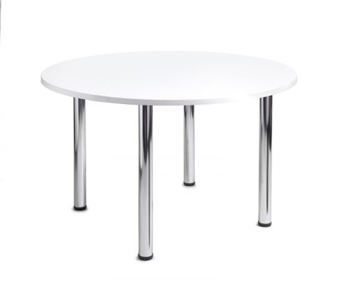 Turin round table with chrome legs 1200mm - white