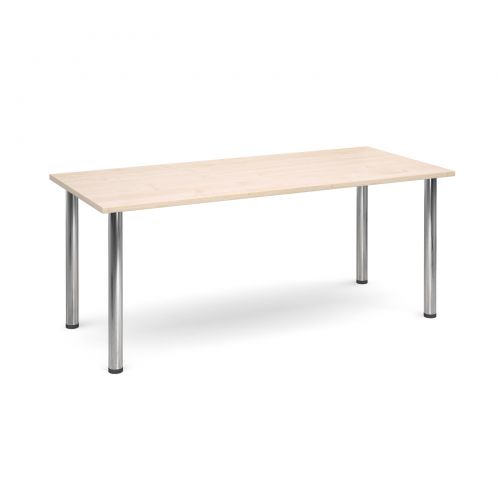 Rectangular deluxe chrome radial leg table 1800mm x 800mm - maple