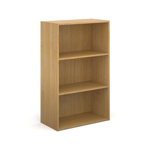 Contract bookcase 1230mm high with 2 shelves - oak  CFMBC-O