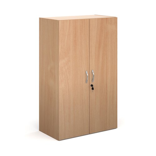 Contract Double Door Cupboard 1230mm High With 2 Shelves Beech