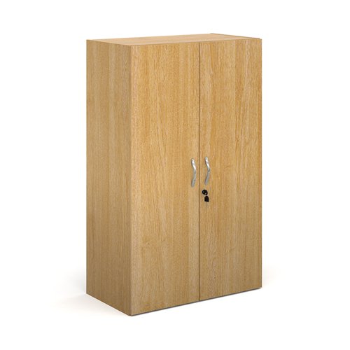 CFMCU-O Contract double door cupboard 1230mm high with 2 shelves - oak