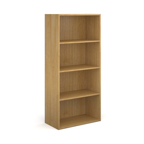 CFTBC-O Contract bookcase 1630mm high with 3 shelves - oak