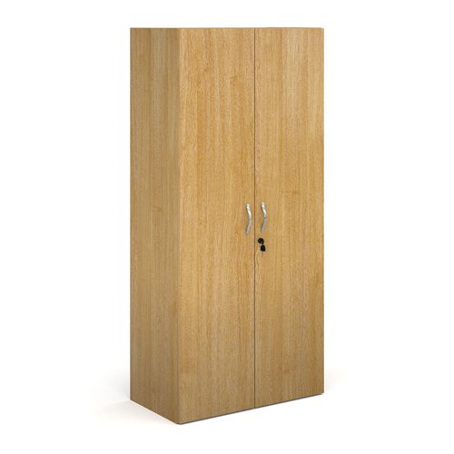 Contract double door cupboard 1630mm high with 3 shelves - oak Cupboards CFTCU-O