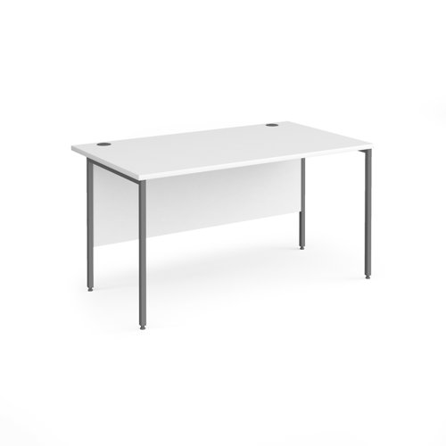 Contract 25 straight desk with graphite H-Frame leg 1400mm x 800mm - white top