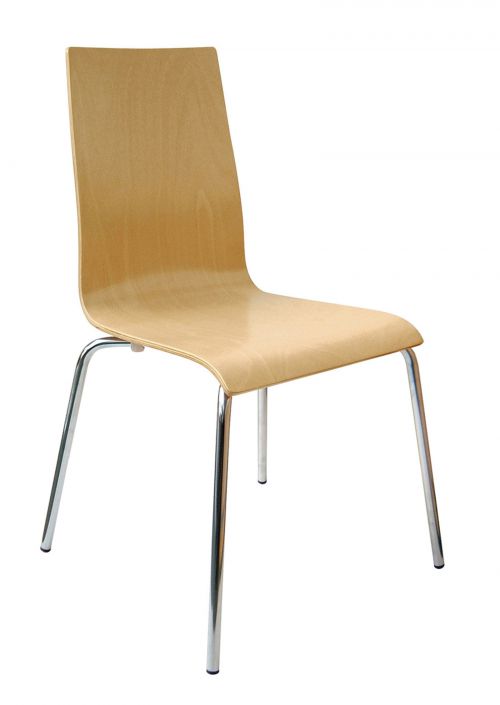 Fundamental dining chair with wooden seat and back - beech