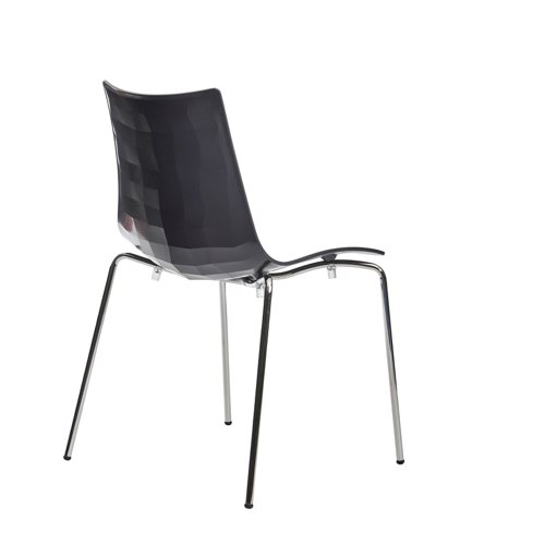 Gecko shell dining stacking chair with chrome legs - anthracite  CH8301-AN