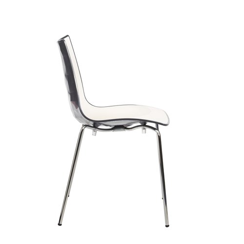 Gecko shell dining stacking chair with chrome legs - anthracite CH8301-AN Buy online at Office 5Star or contact us Tel 01594 810081 for assistance