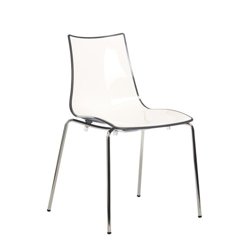 CH8301-AN Gecko shell dining stacking chair with chrome legs - anthracite