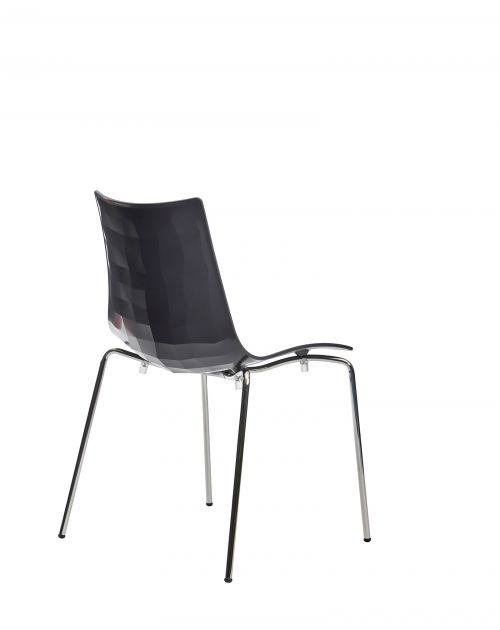Gecko shell dining stacking chair with chrome legs - anthracite