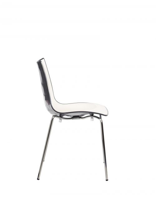 Gecko shell dining stacking chair with chrome legs - anthracite