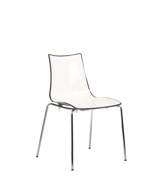 Gecko shell dining stacking chair with chrome legs - light green
