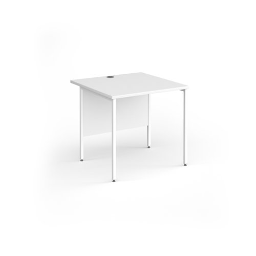 Contract 25 straight desk with white H-Frame leg 800mm x 800mm - white top