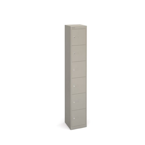 Bisley lockers with 6 doors 305mm deep - grey