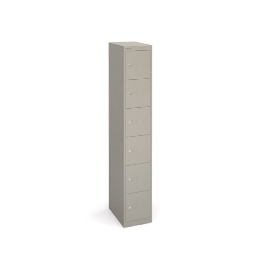 Bisley lockers with 6 doors 457mm deep - grey