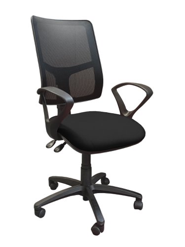 Clifton mesh back operators chair with fixed arms - black