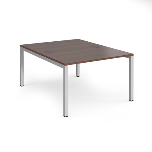 Connex starter units back to back 1200mm x 1600mm - silver frame and walnut top