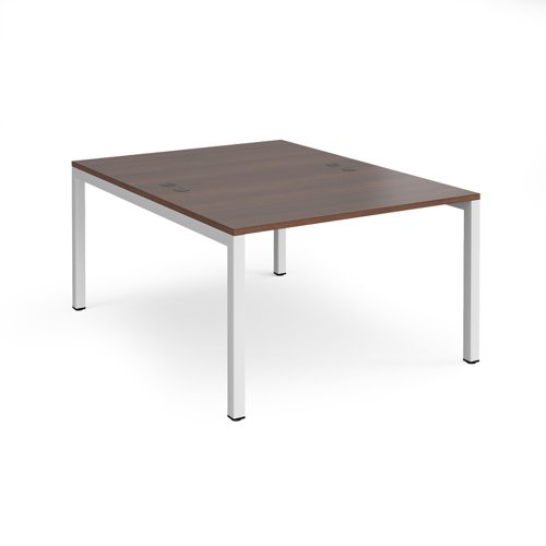 Connex starter units back to back 1200mm x 1600mm - white frame and walnut top