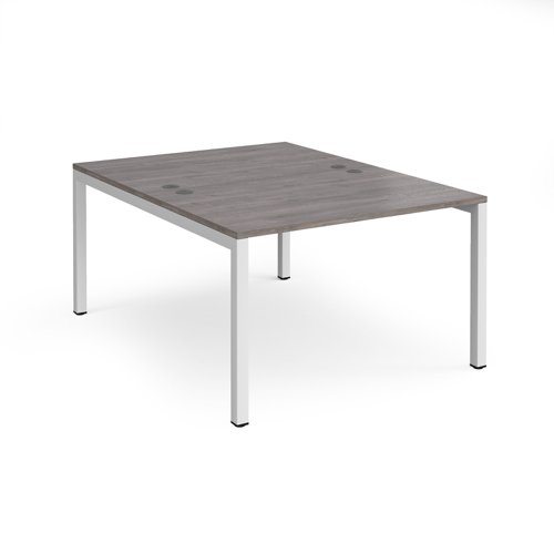 Connex back to back desks 1200mm x 1600mm - white frame, grey oak top