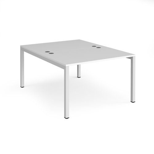 Connex back to back desks 1200mm x 1600mm - white frame and white top