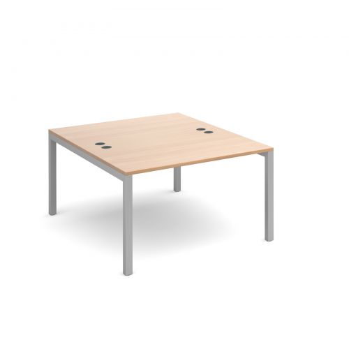 Connex back to back desks 1200mm x 1600mm - silver frame, beech top