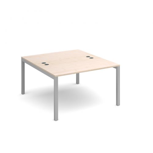 Connex back to back desks 1200mm x 1600mm - silver frame, maple top