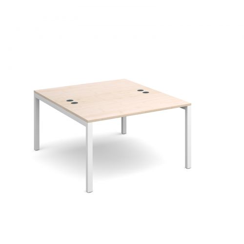 Connex starter units back to back 1200mm x 1600mm - white frame, maple top