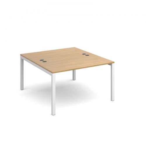 Connex starter units back to back 1200mm x 1600mm - white frame and oak top